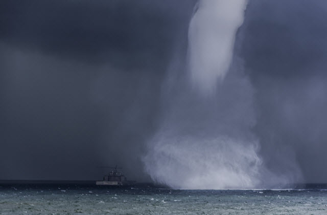 Waterspout Tornado Near a Boat - How Dangerous are Waterspout Tornadoes?